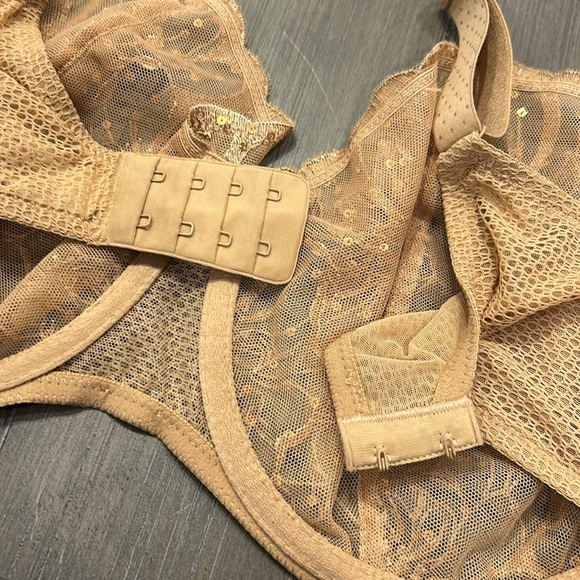 NWT! Chantelle Fleurs Signature Demi Bra - Toffee Sequins - Picture 10 of 13
